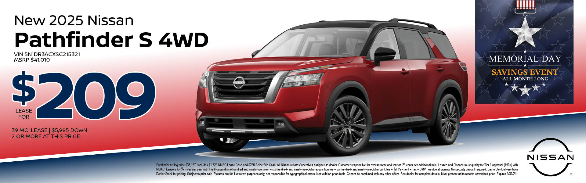 2025 Nissan Pathfinder Lease offer