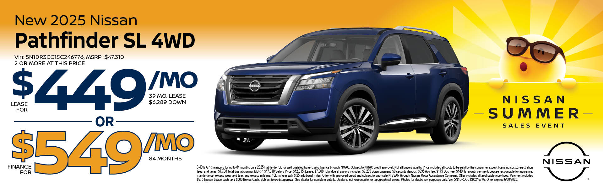 2025 Nissan Pathfinder Lease or Finance offer