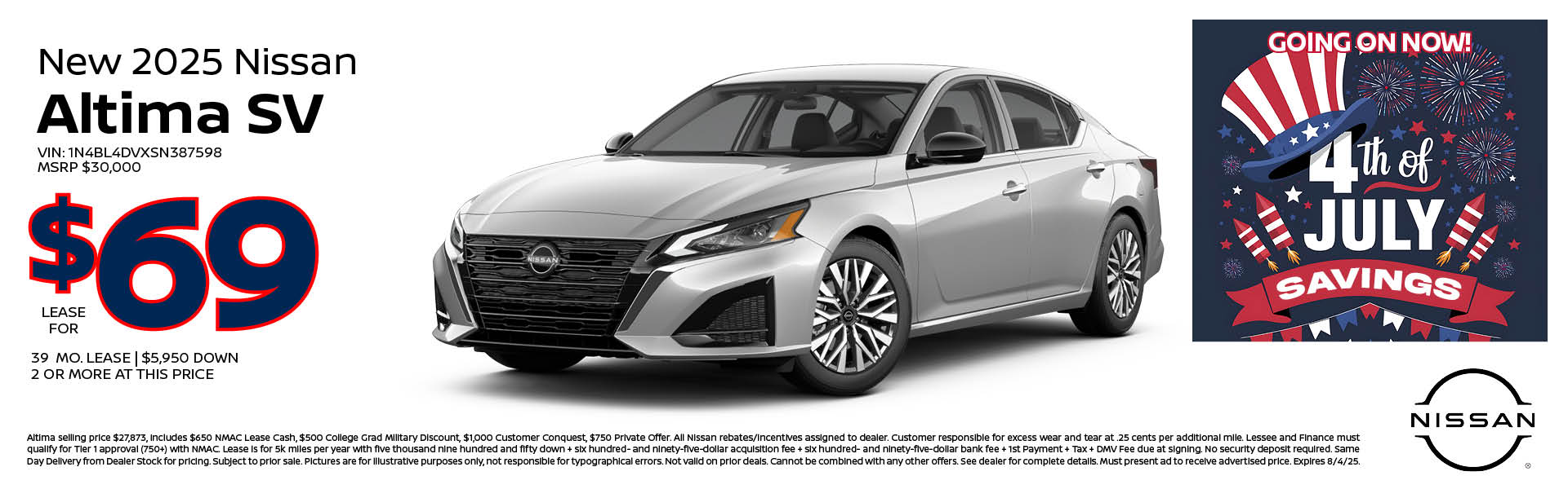 2025 Nissan Altima Lease offer
