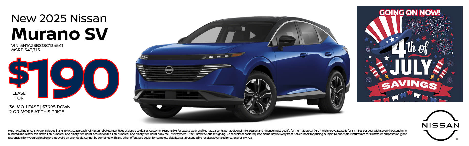 2025 Nissan Murano Lease offer
