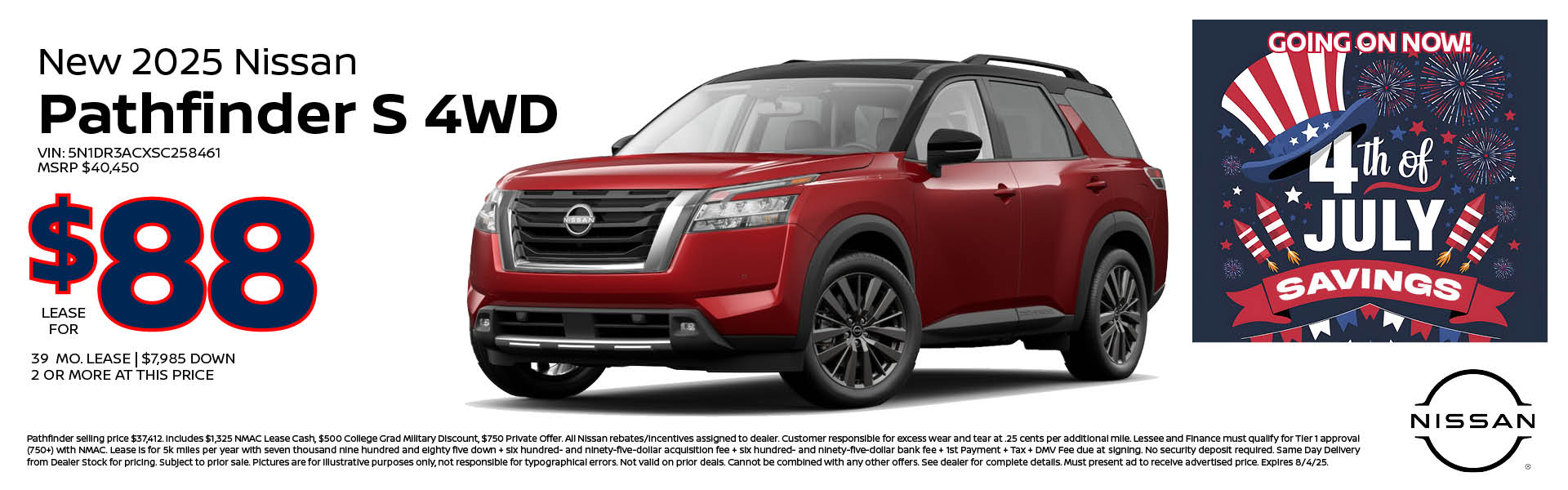 2025 Nissan Pathfinder Lease offer