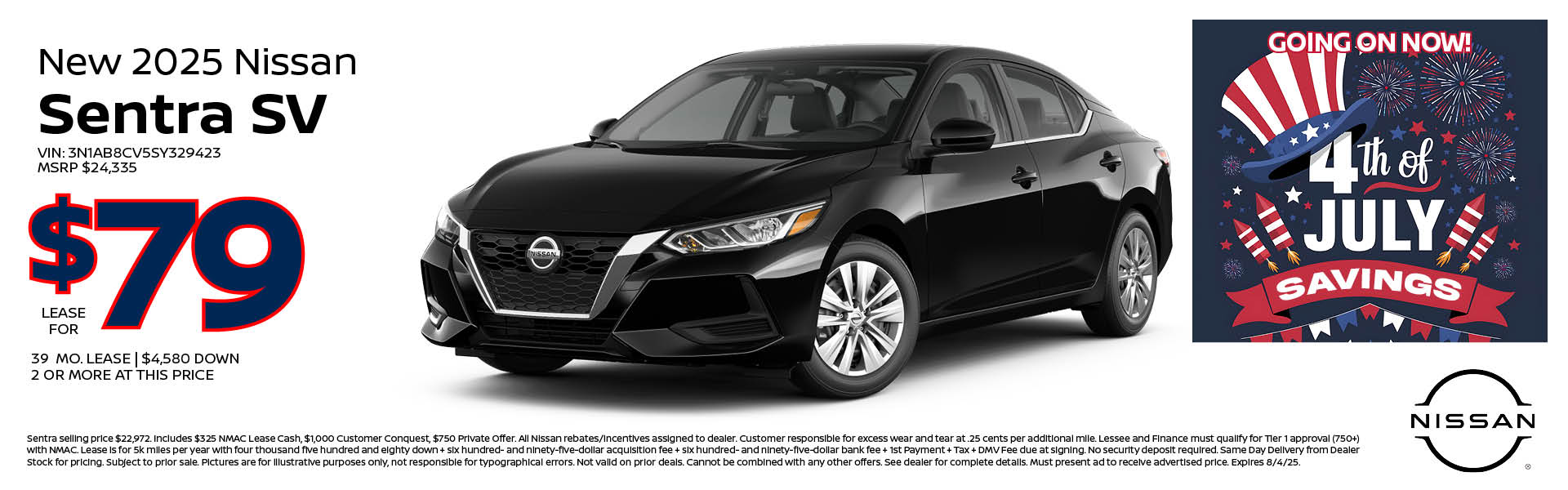 2025 Nissan Sentra Lease offer