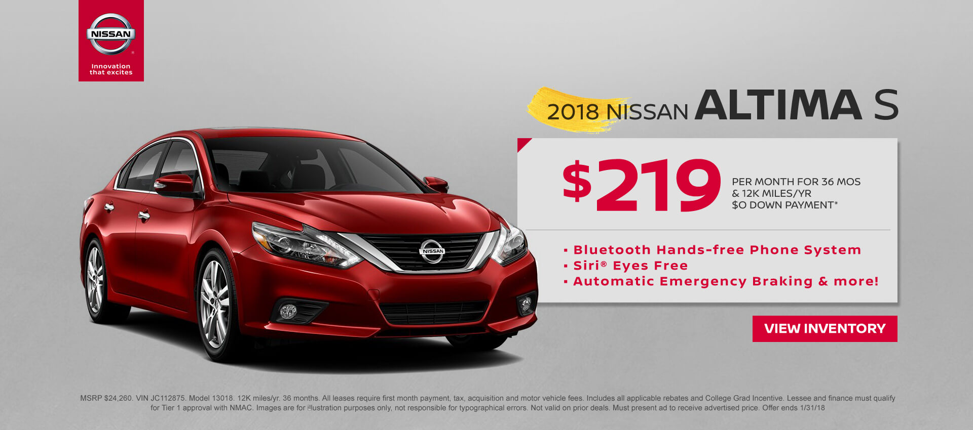 2018 nissan altima lease deals