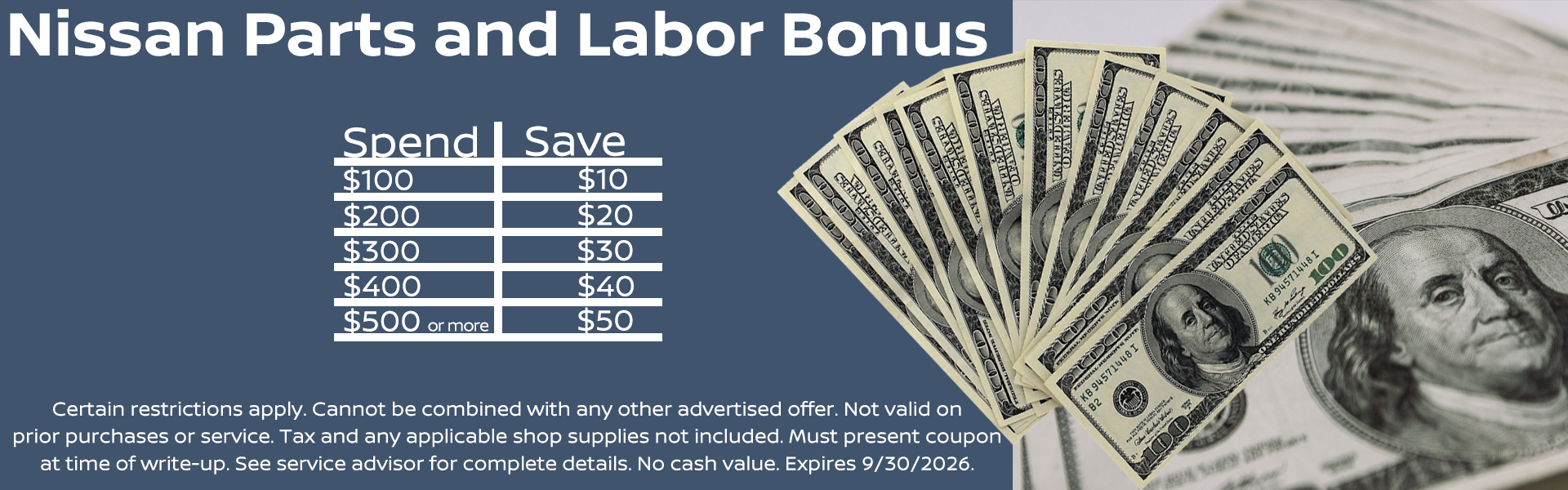 Parts and Labor Bonus