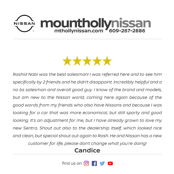 Mt. Holly Nissan Facebook Review