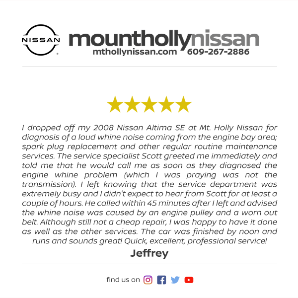 Mt. Holly Nissan Facebook Review