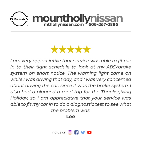 Mt. Holly Nissan Facebook Review