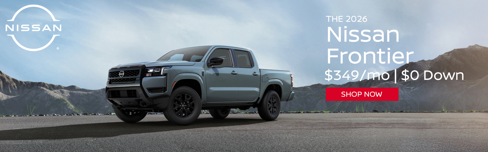 2026 Nissan Frontier $349/mo. with $0 down! VIN 1N6ED1EK9TN651576 Model #32016 MSRP $39,490. Selling price $38,121. Lease for $349 per month for 36 months totaling $12,564. $0 down payment. Offer excludes government taxes, DMV fees, Mount Holly Nissan’s $349 documentation fee and lender’s $995 acquisition fee. 5K miles/yr. Mileage can be upgraded, contact dealer and we can adjust accordingly up to 30k miles a year. Includes all applicable manufacturer rebates and incentives. For well-qualified lessees. Images are for illustration purposes only. Not responsible for typographical errors. Subject to residency restrictions. Expires 8/31/2026