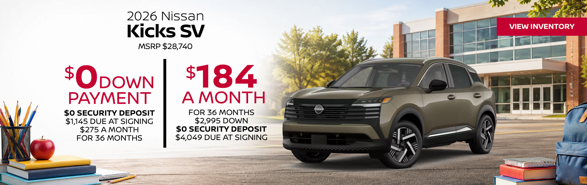 2026 Nissan Kicks Lease offer