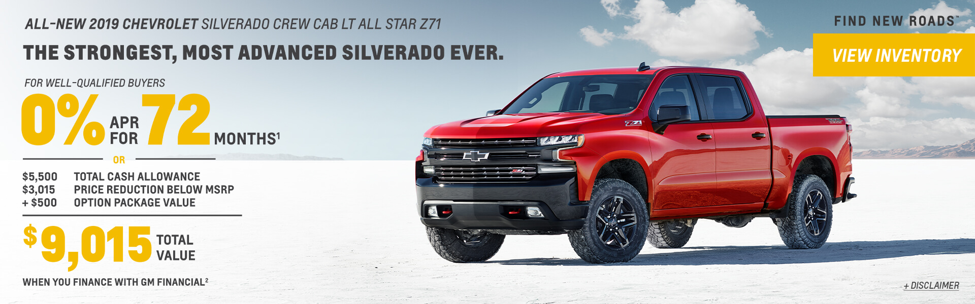 All New 2019 Silverado 1500 Finance or Stack