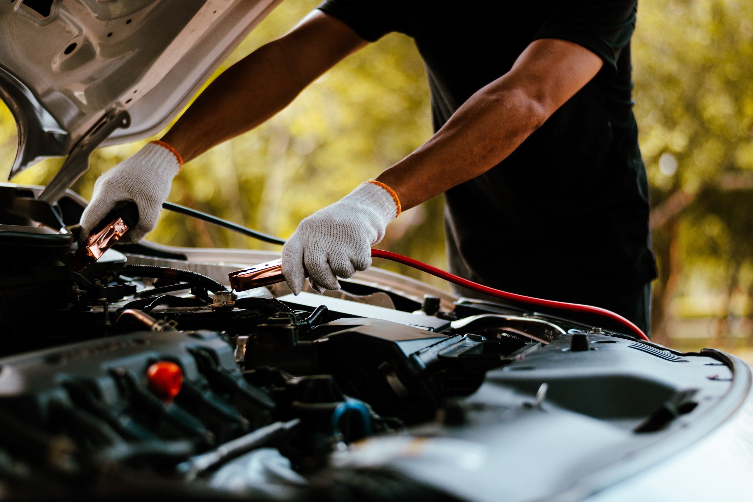 Mechanic working on the car