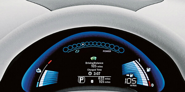 Driving Range of the 2017 Nissan Leaf Info Screen