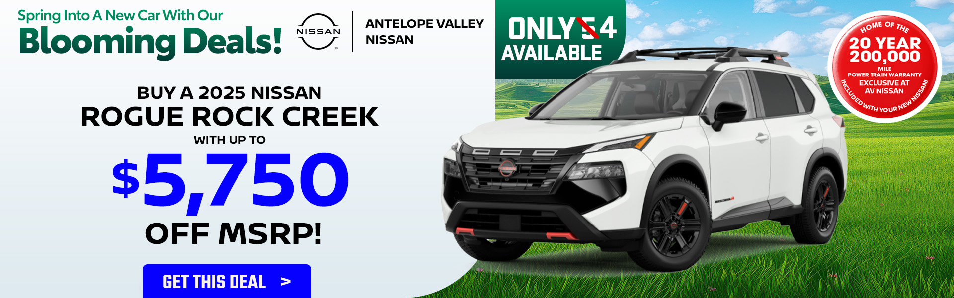 Rogue Offer 2025 Nissan Rogue Rock Creek Only 4 available! Buy with Up To $5,750 OFF MSRP!