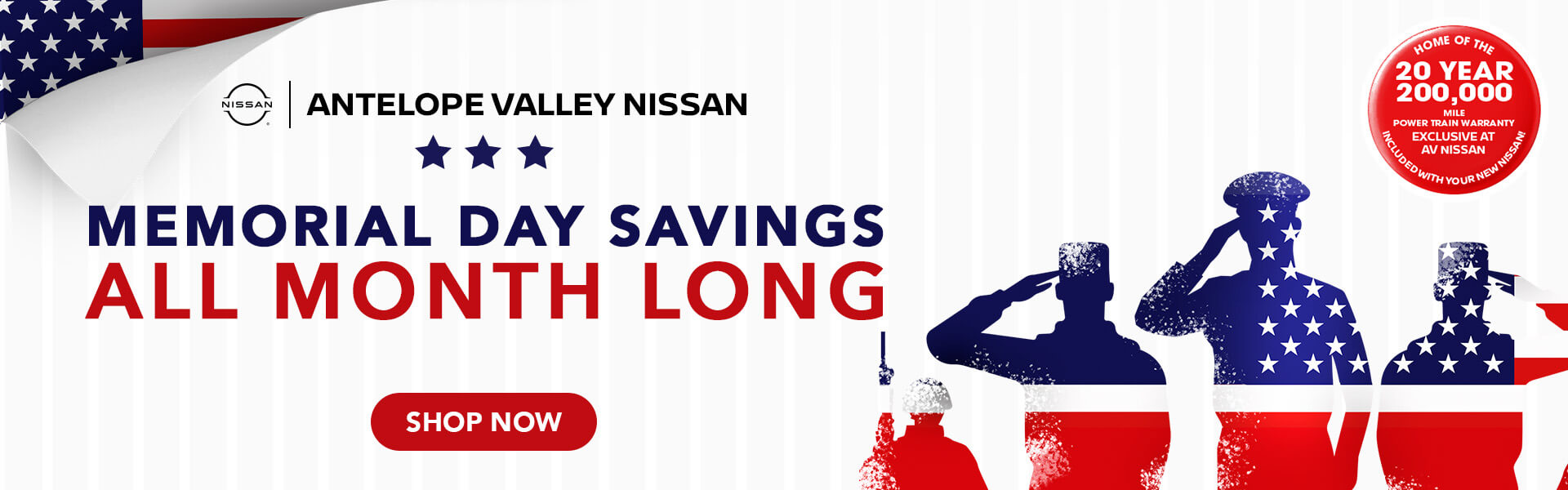 MEMORIAL DAY SAVINGS ALL MONTH LONG AT ANTELOPE VALLEY NISSAN