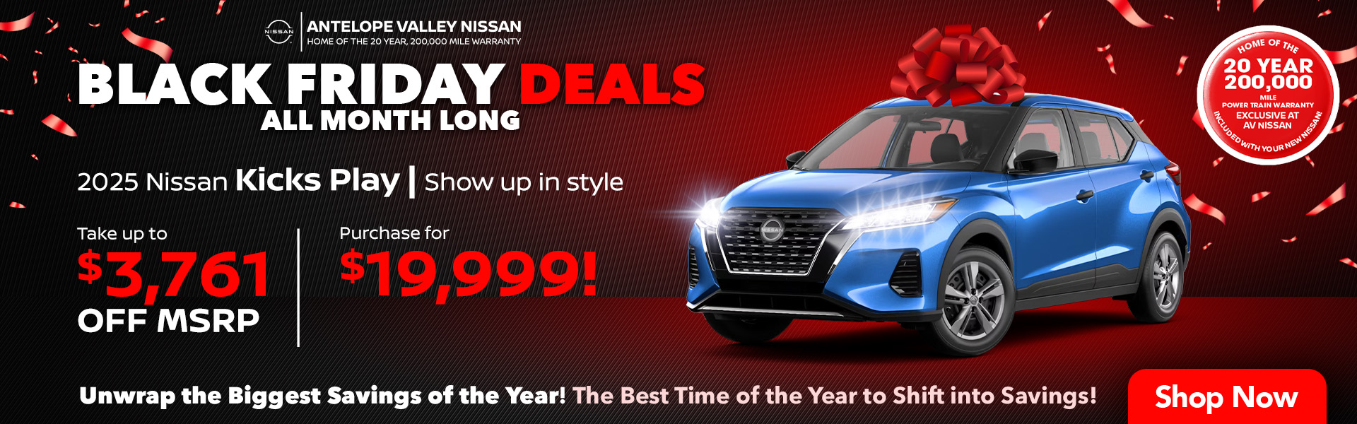 Kicks Play offer 2025 Nissan Kicks Play $3,761 OFF MSRP!! Buy at: $19,999!