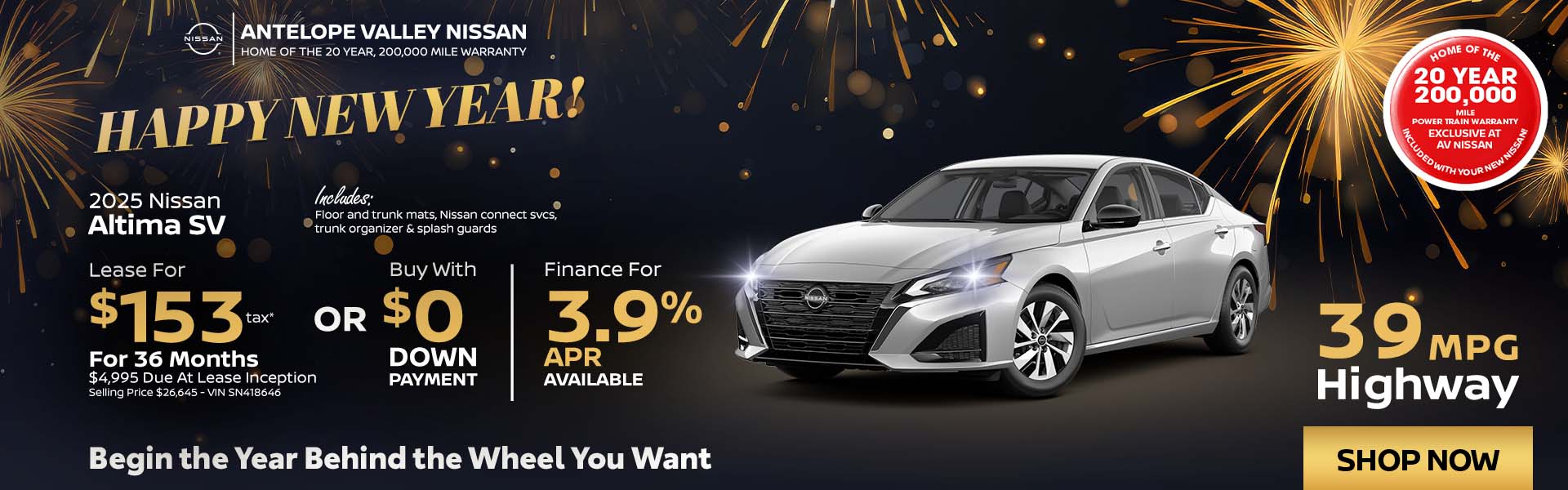 2025 Nissan Altima Lease or APR offer