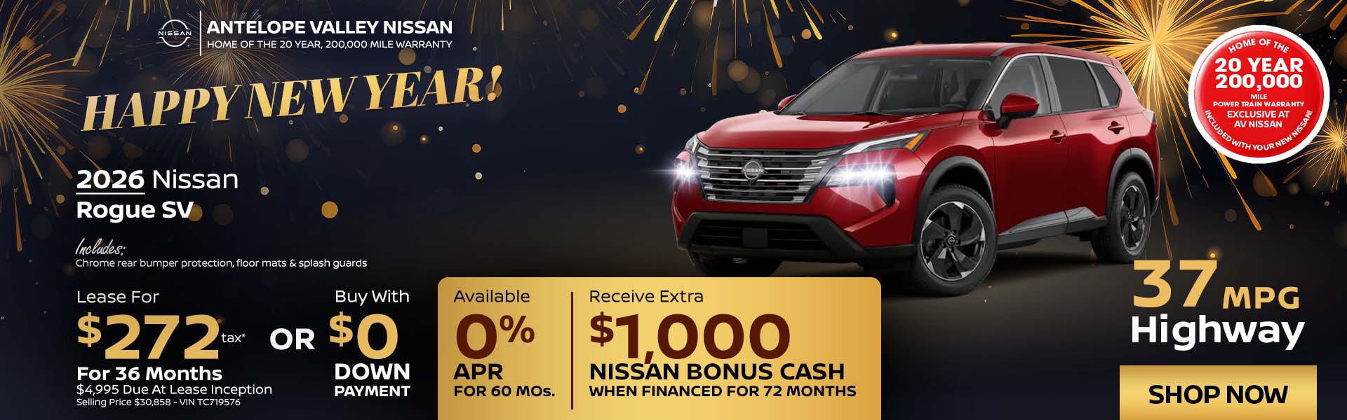 2026 Nissan Rogue Lease or APR offer