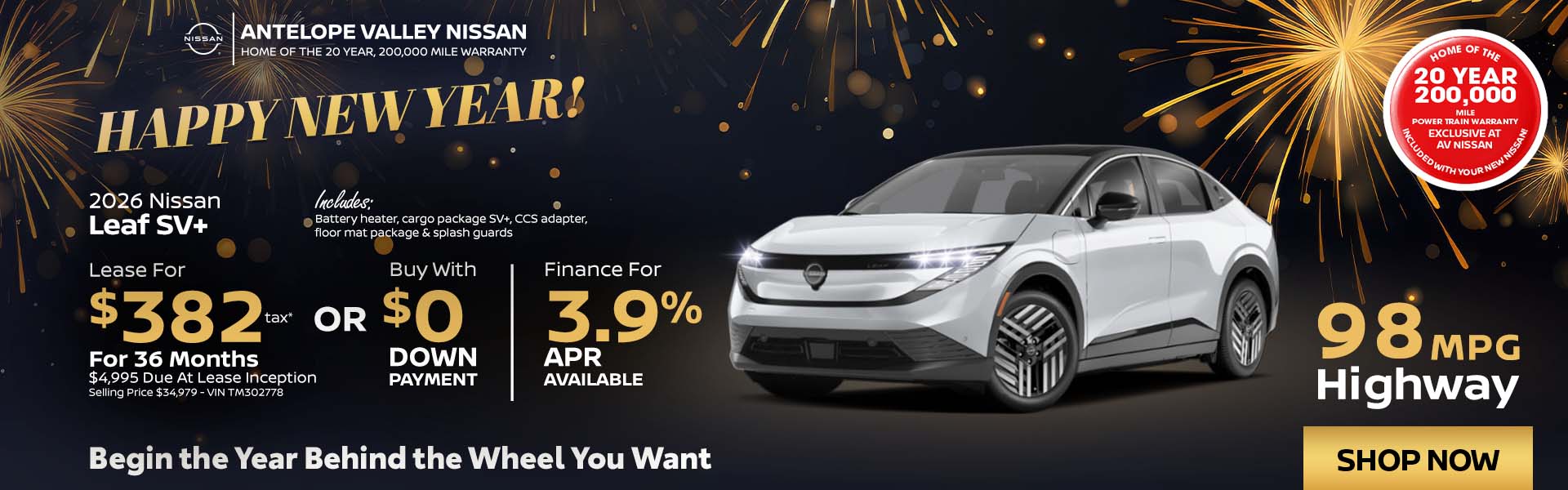 2026 Nissan Leaf Lease or APR offer