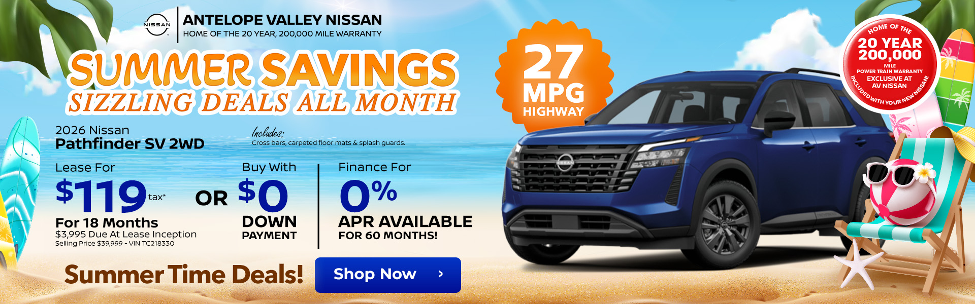 2026 Nissan Pathfinder Lease or APR offer