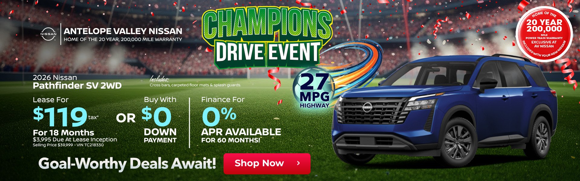 2026 Nissan Pathfinder Lease or APR offer