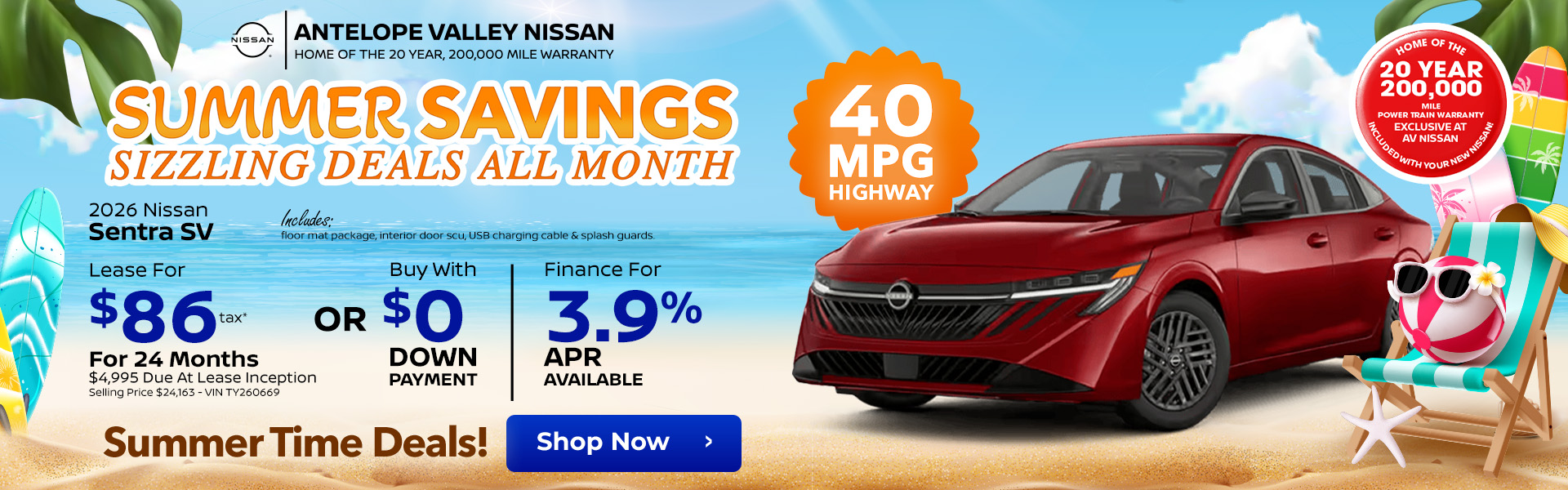 2026 Nissan Sentra Lease or APR offer