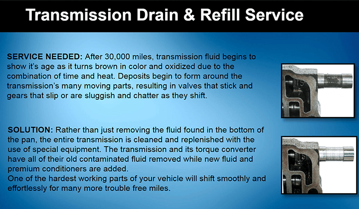 TRANSMISSION DRAIN AND REFILL SERVICE