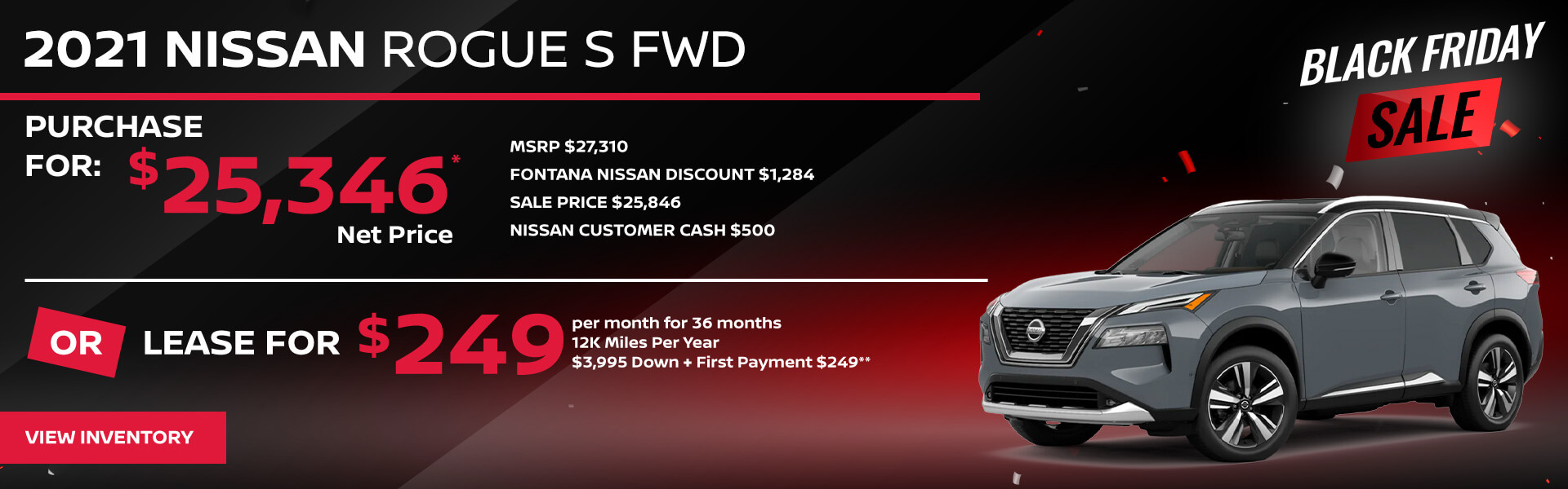 2021 Nissan Rogue $249 Lease