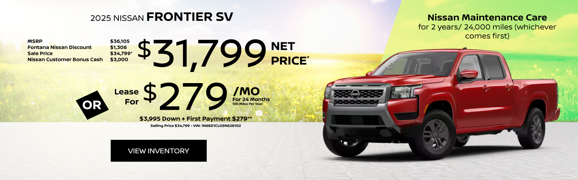 Nissan Frontier Offer 2025 Nissan Frontier Purchase or Lease offer