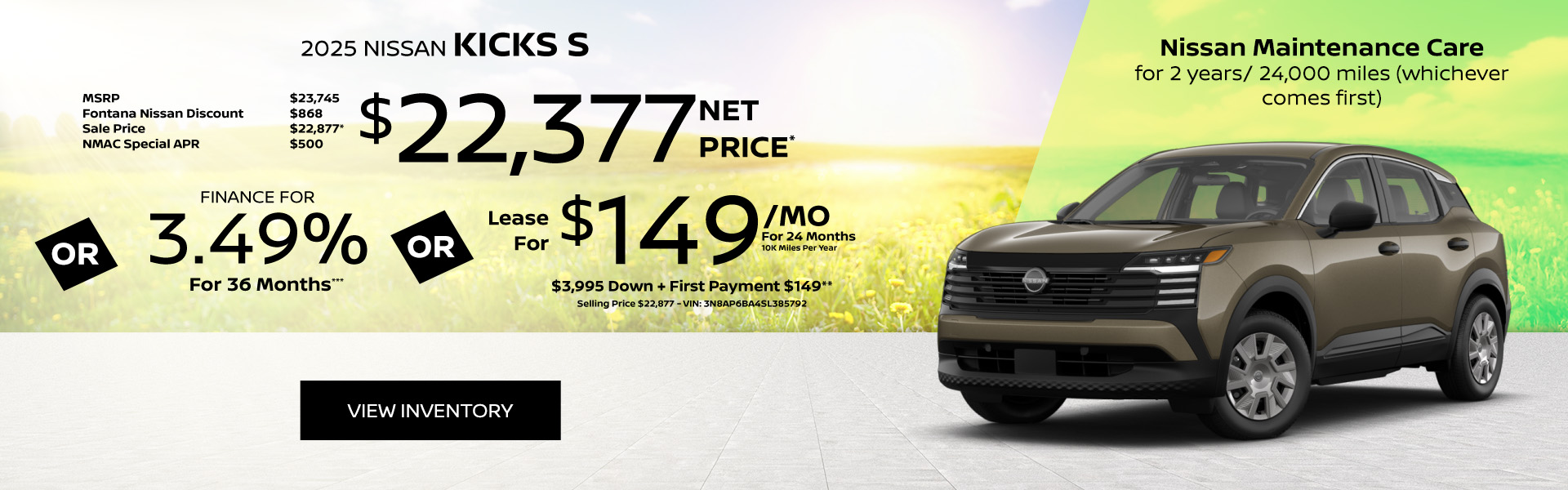 Nissan Kicks Offer 2025 Nissan Kicks Purchase or Lease offer