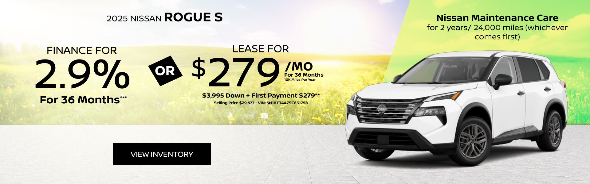 Nissan Rogue Offer 2025 Nissan Rogue APR or Lease offer