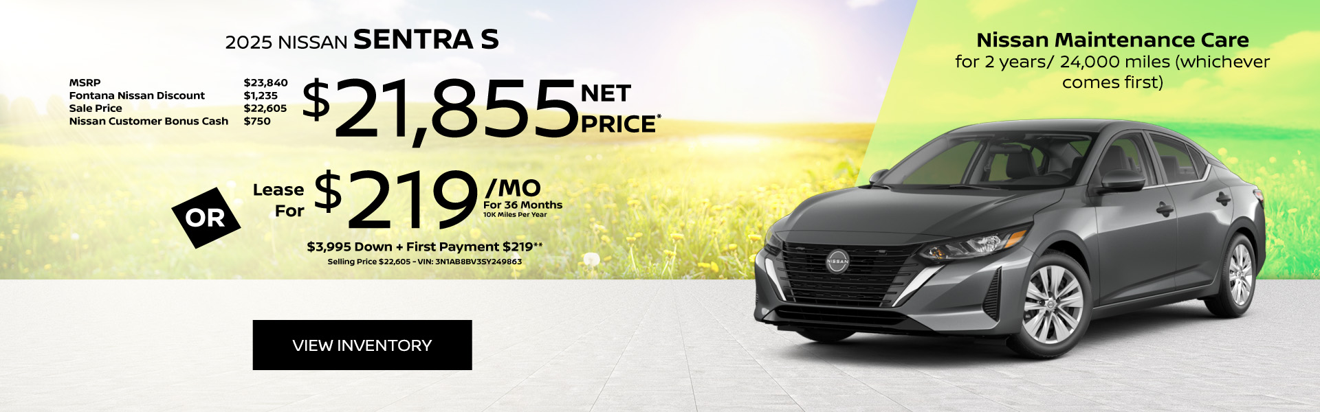 Nissan Sentra Offer 2025 Nissan Sentra Purchase or Lease offer