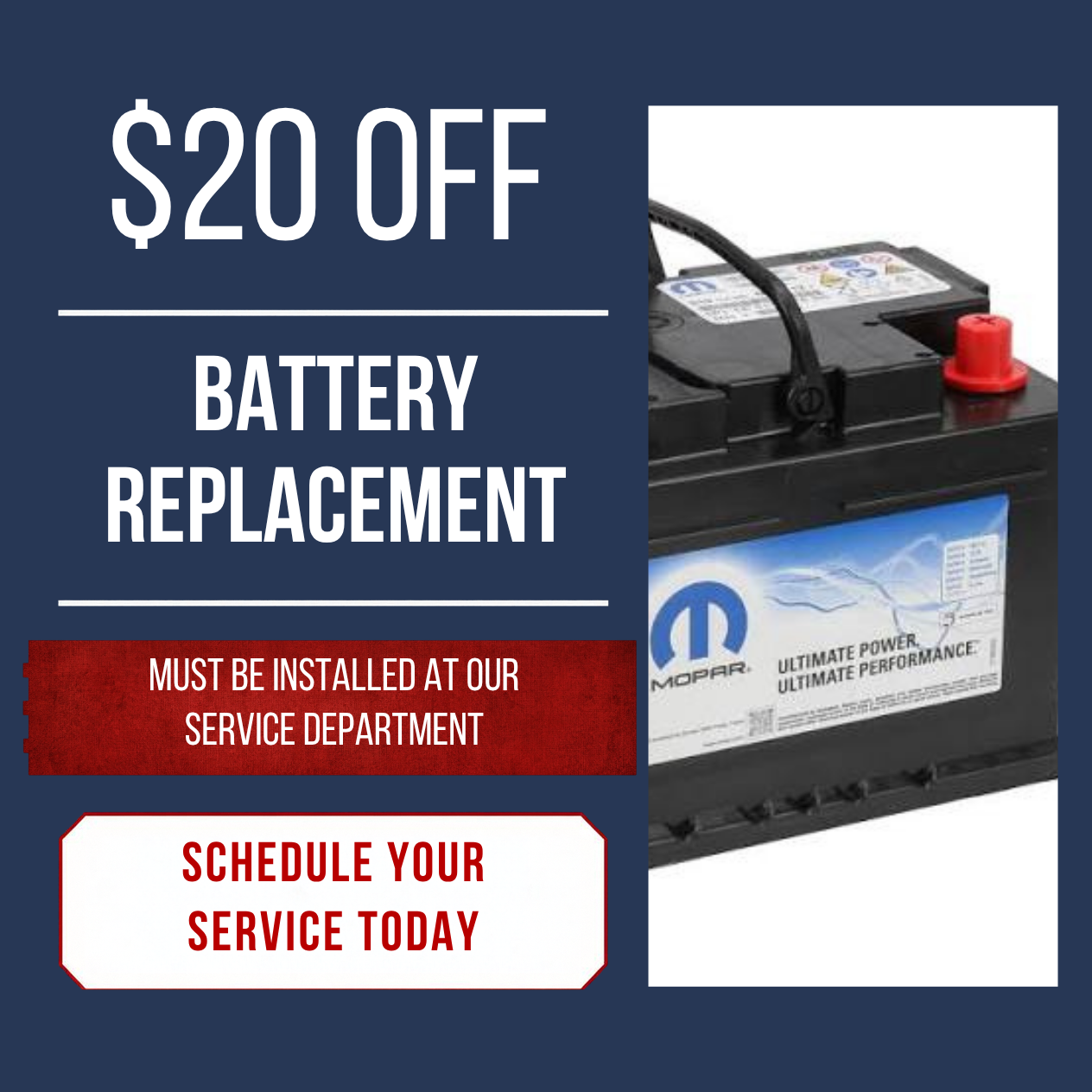 $20 Off Battery Replacement