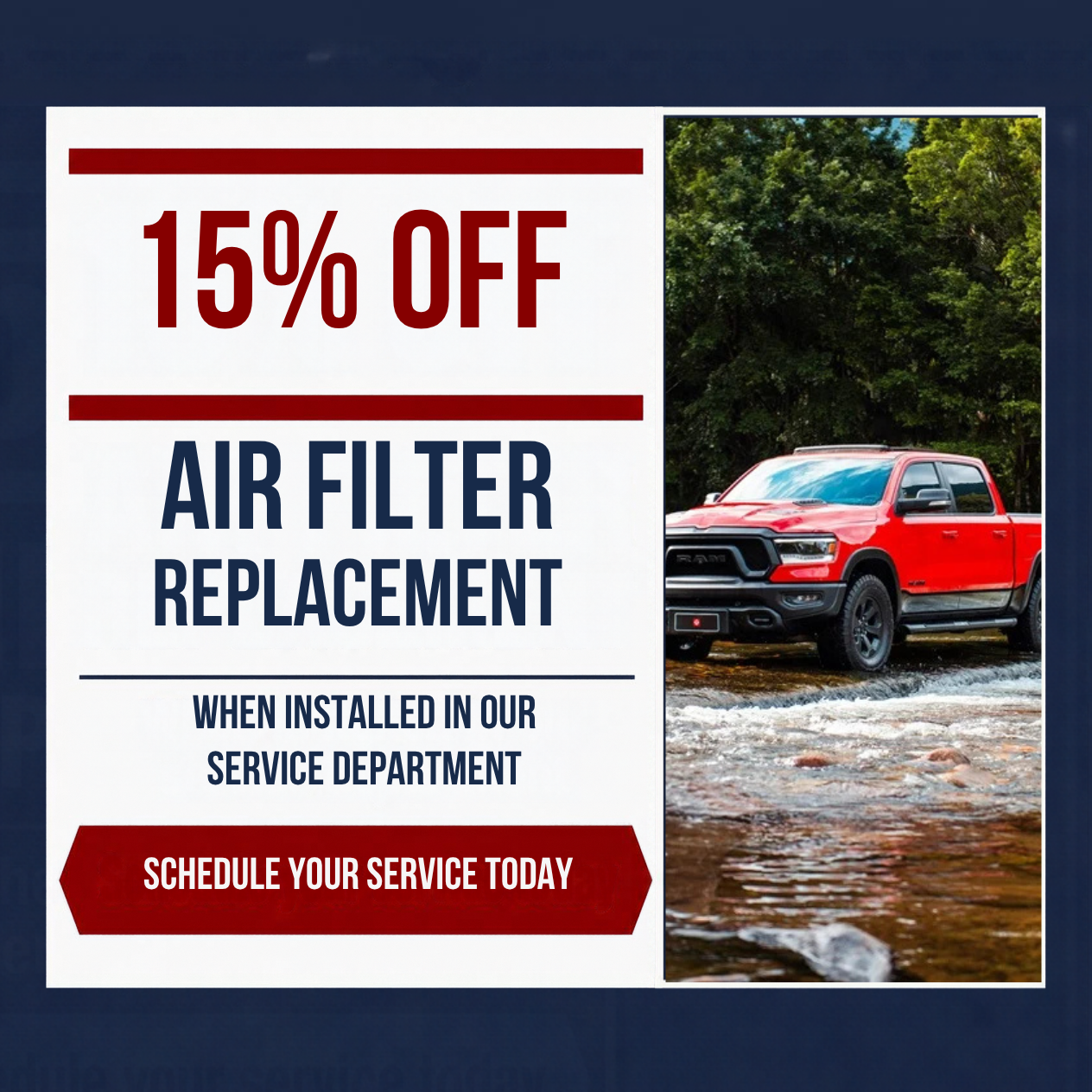 15% Off Air Filter Replacement