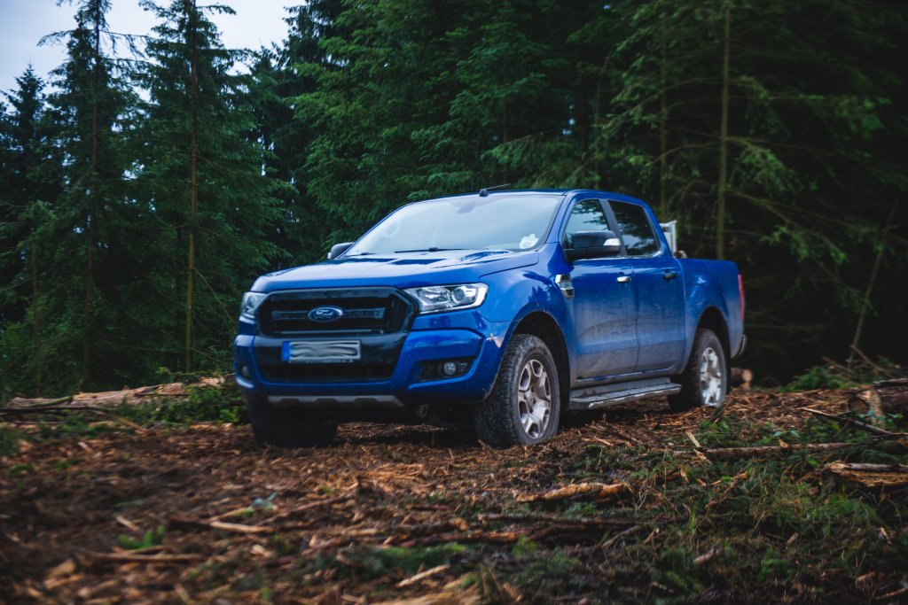 blue Ford ranger pickup truck