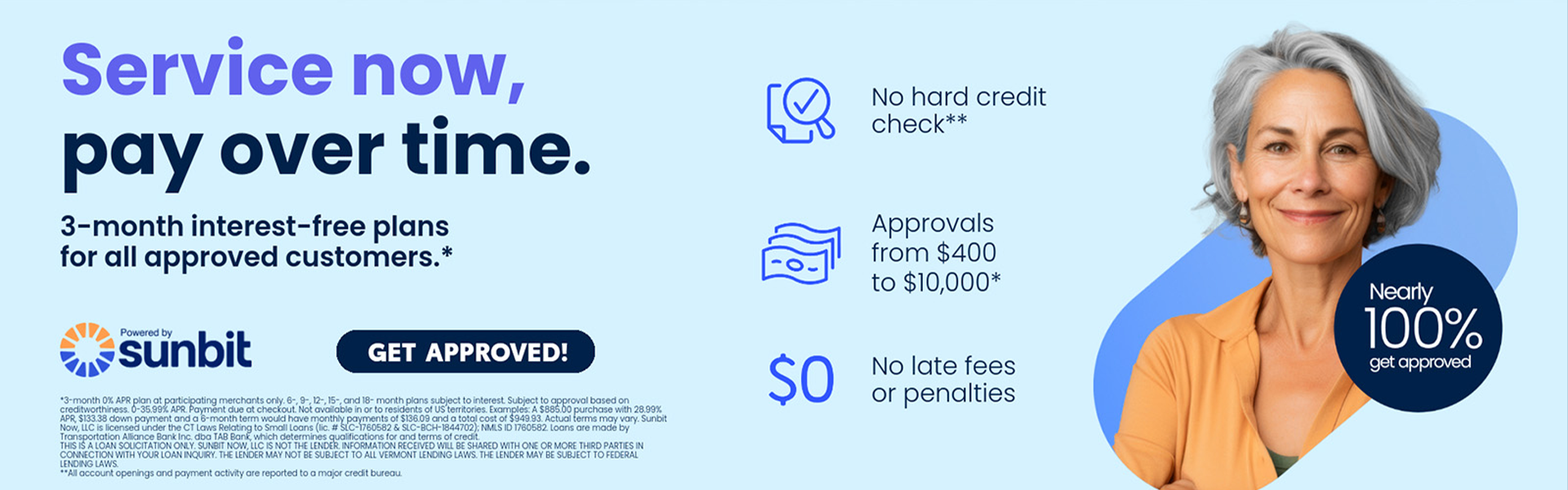 SUNBIT - Service now, pay over time.