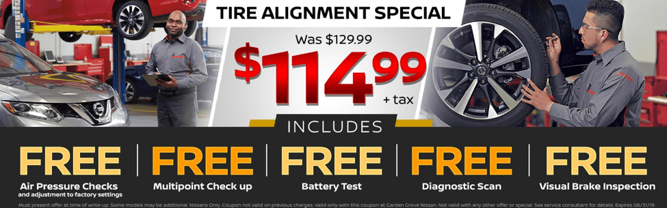 Tire Alignment Special - $114.99+ tax was $129.99