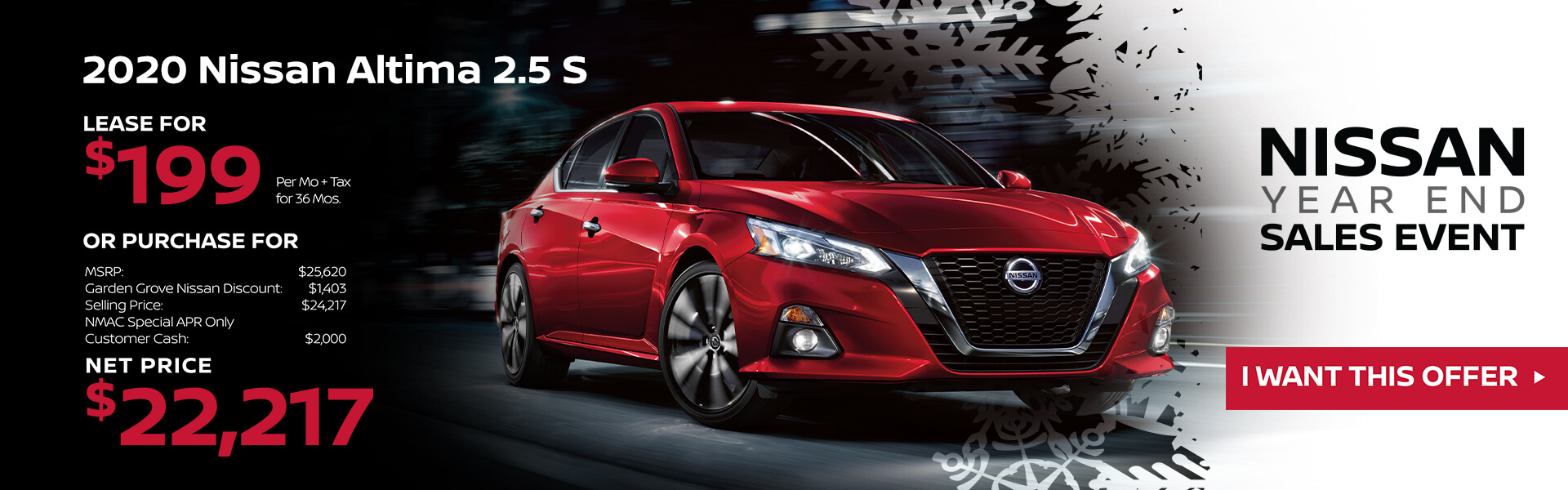 2020 Nissan Altima Lease for $199