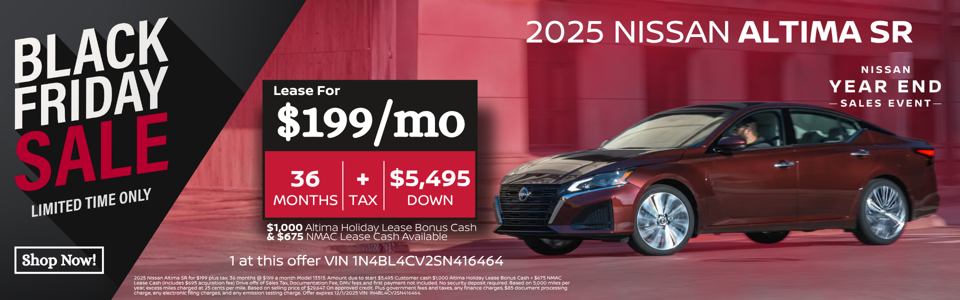 2025 Nissan Altima SR for $219 2025 Nissan Altima SR