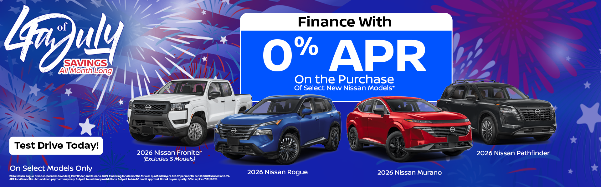 Get 0% APR Financing on Select 2026 Nissan Models at Garden Grove Nissan