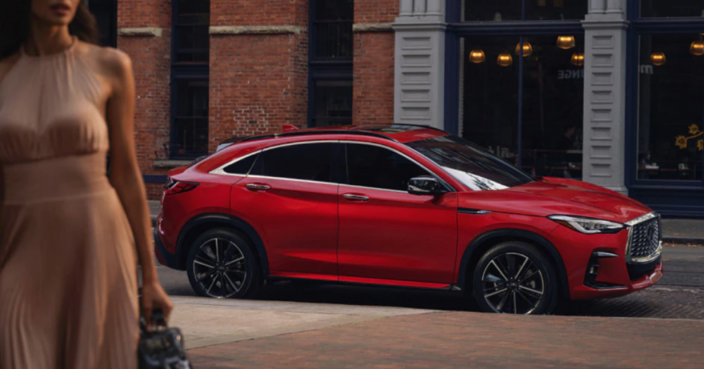 2025 iNFINITI QX55 parked outside a building