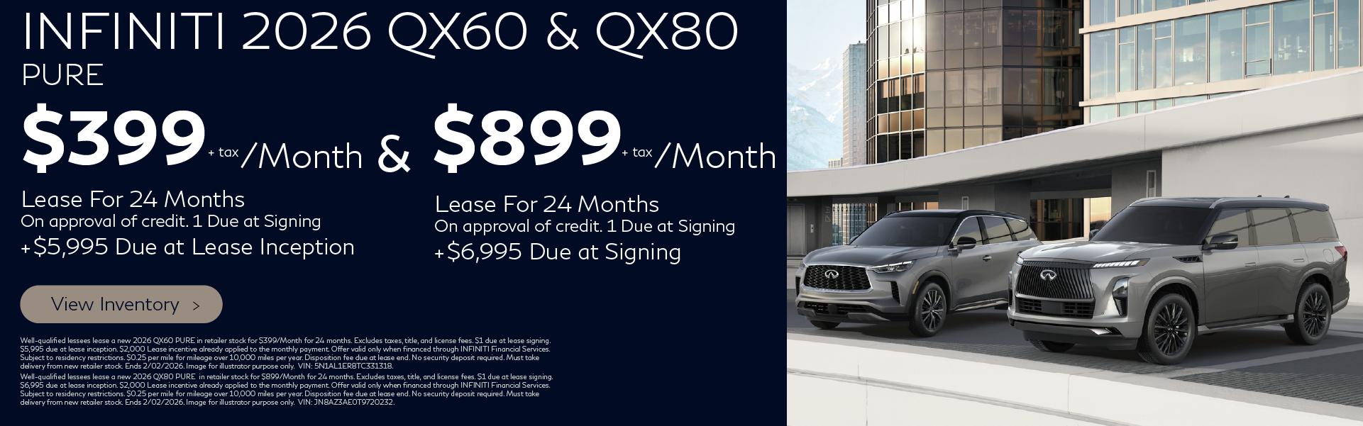 2026 QX60 & QX80 Lease