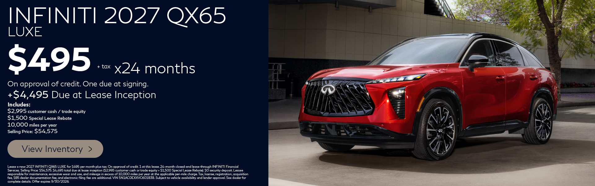 2027 QX65 Lease