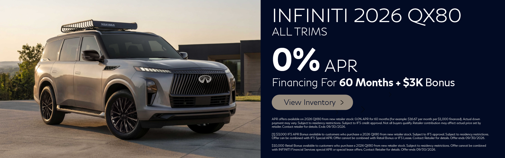 QX80 APR and Bonus Banner