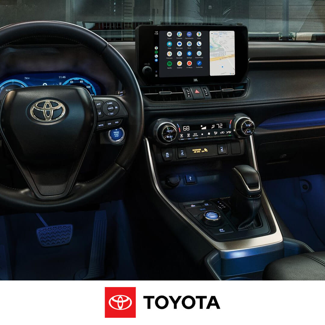 2024 Toyota Rav4 Hybrid with cutting-edge technology displayed in the interior