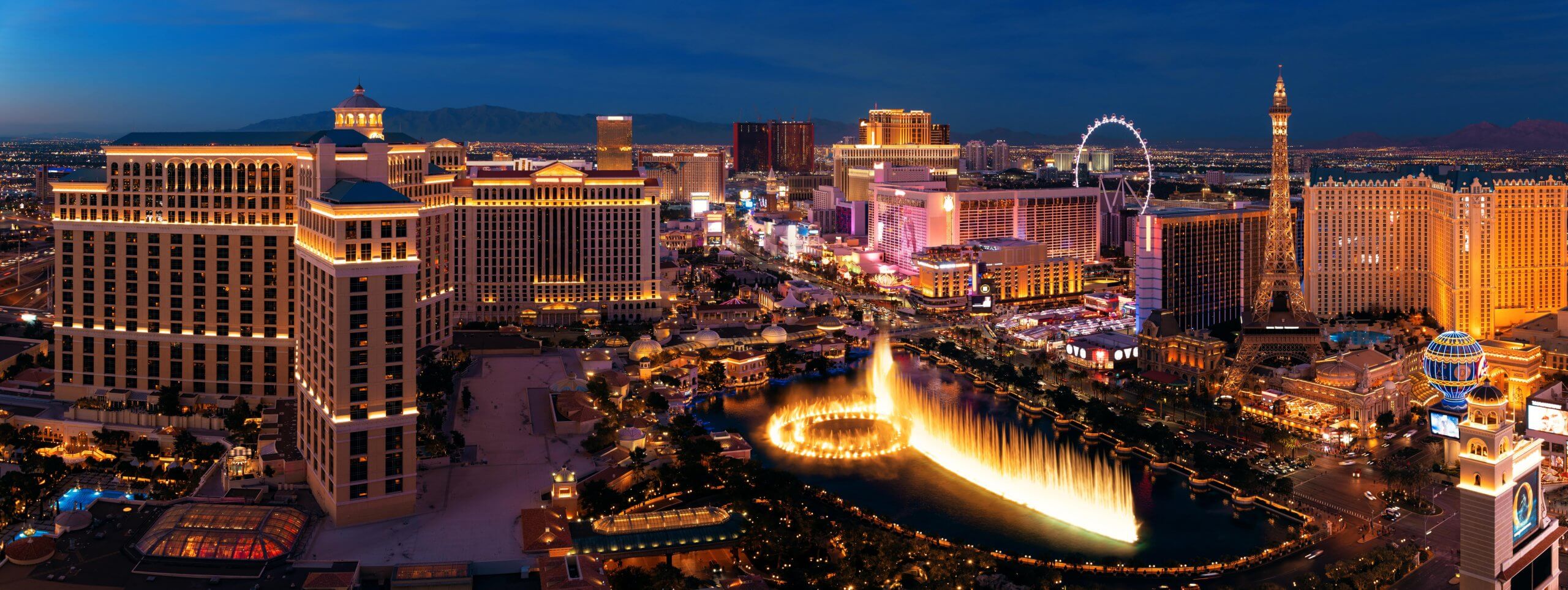 Las Vegas Nevada Aerial View at Night