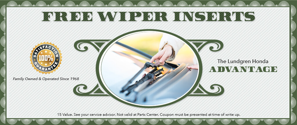 $15.00 value free wiper inserts