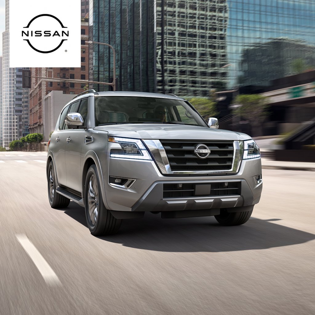 2024 Nissan Armada driving in the city streets