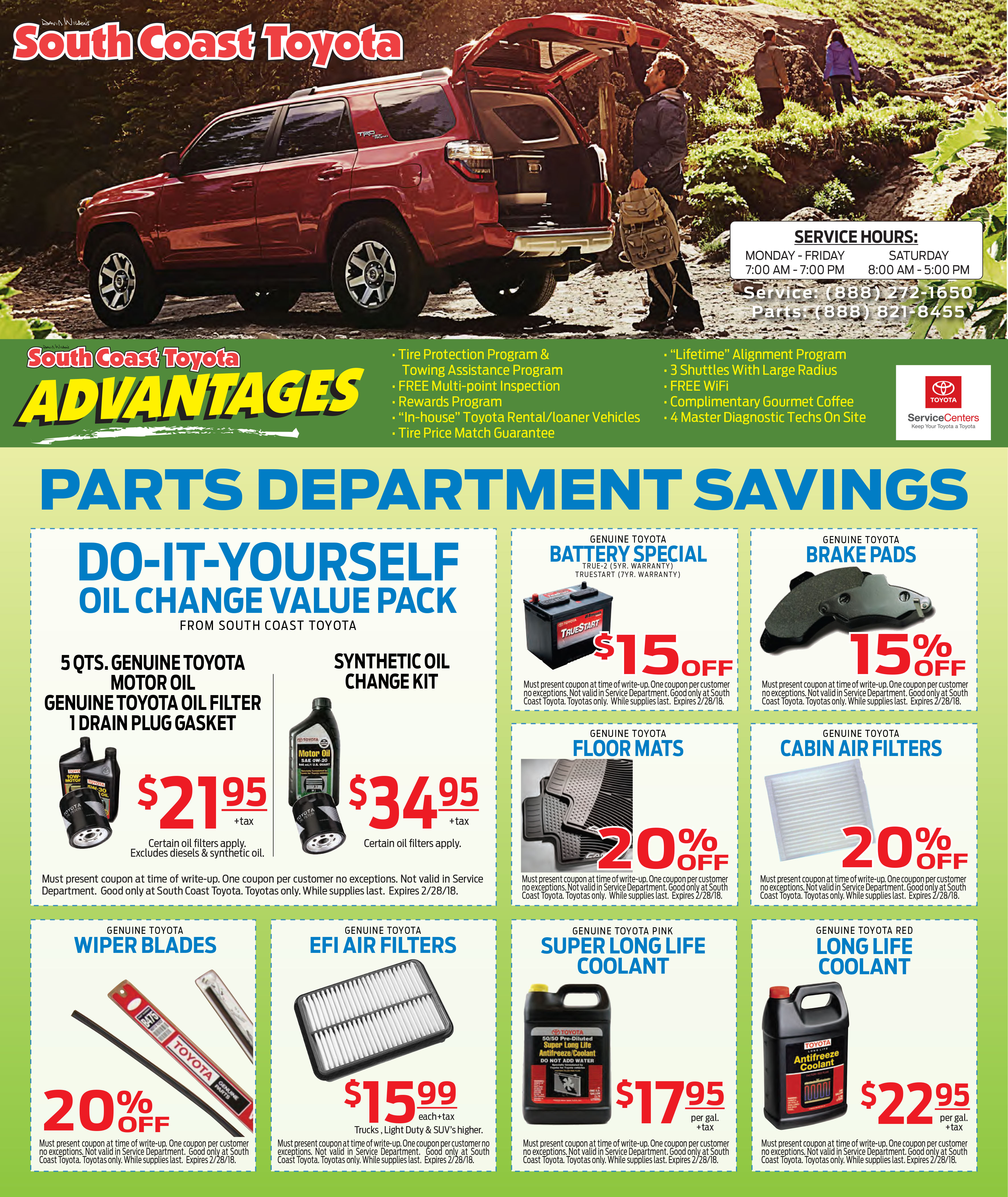 Toyota parts coupons denver