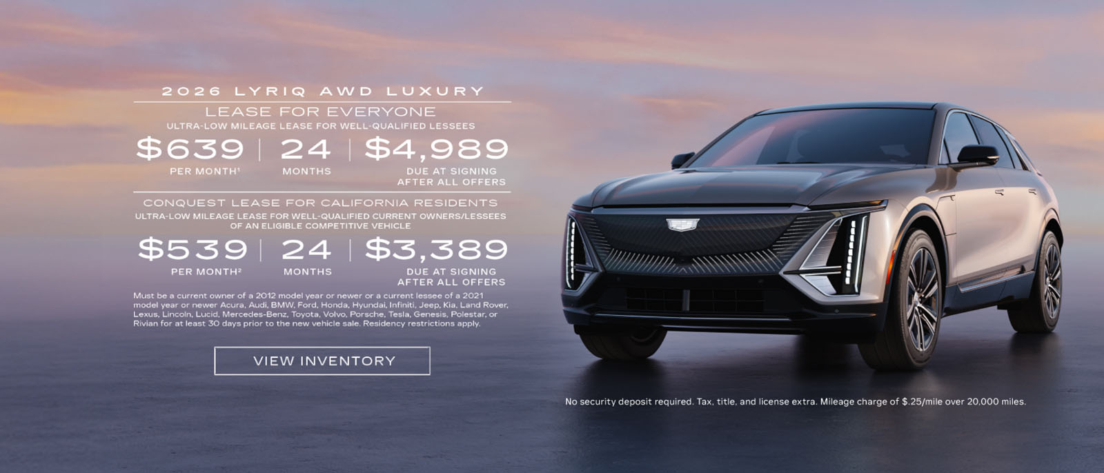 2026 Cadillac LYRIQ Lease Offers at the Southern California Cadillac Dealers