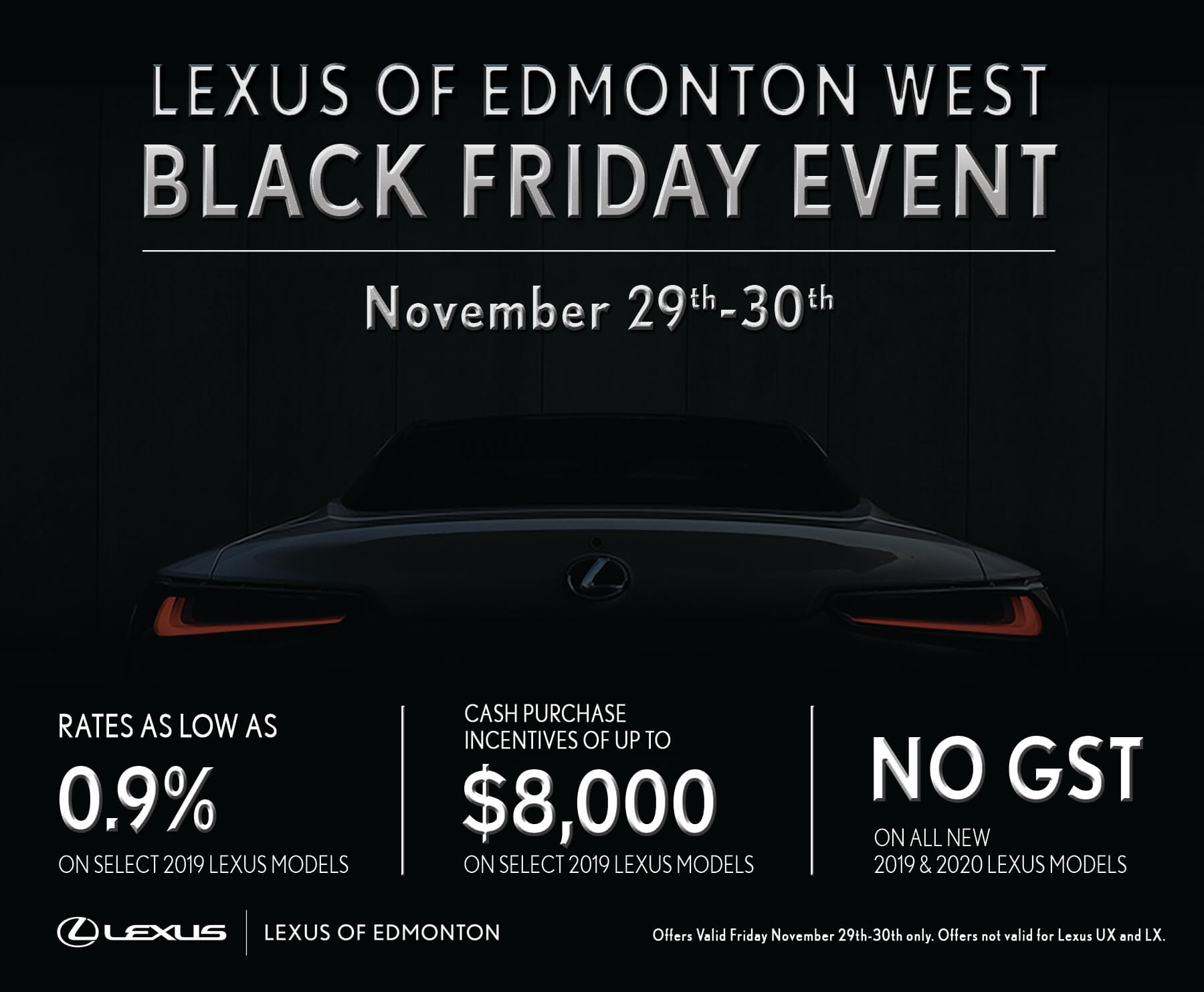 Black Friday Event LEXUS OF EDMONTON